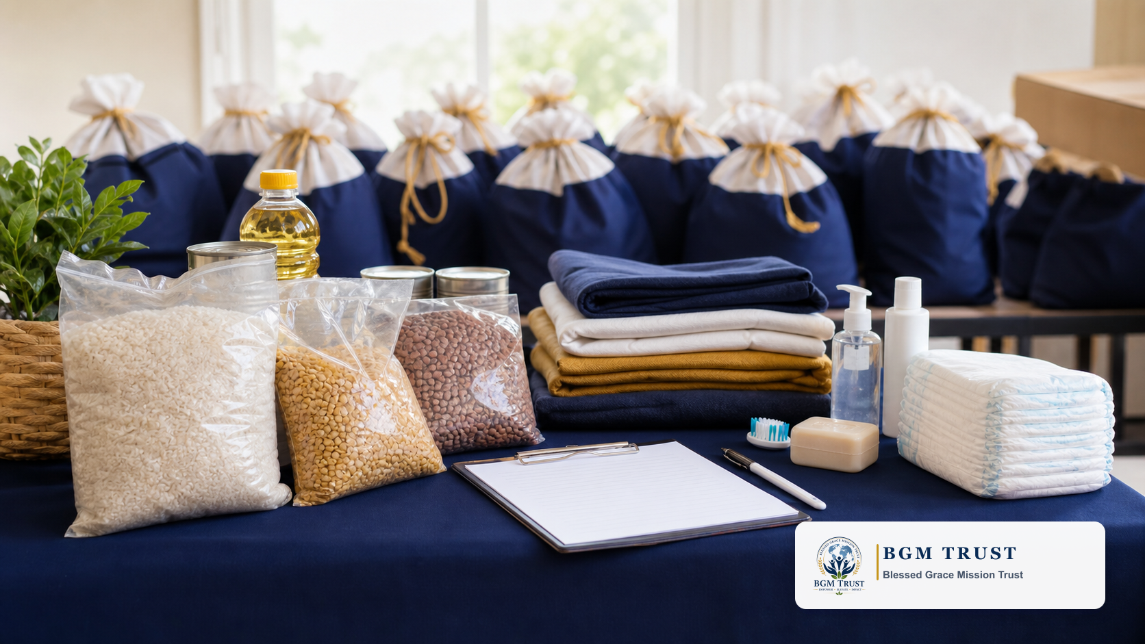 Food support kits prepared for community relief