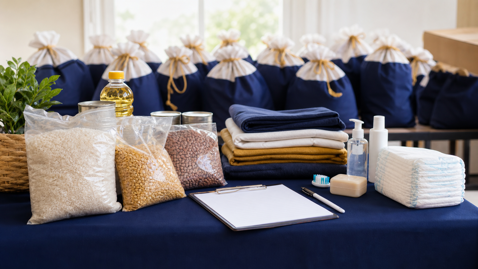 Food support kits prepared for community relief