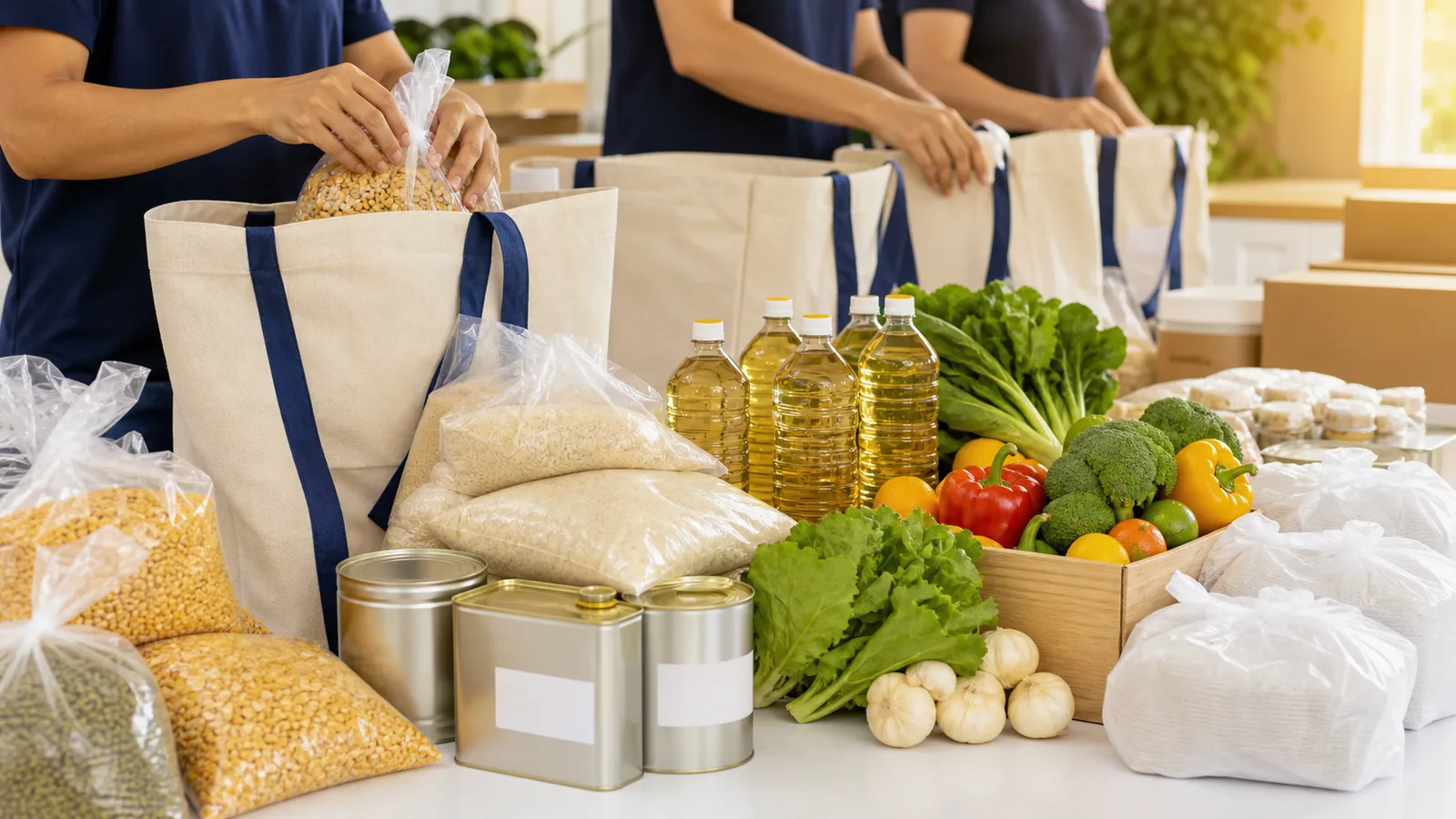 Food support kits prepared for community relief